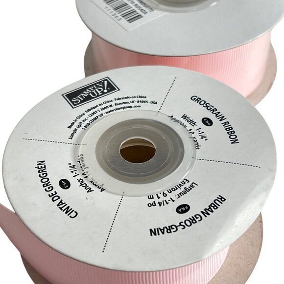Stampin Up! Pink Pirouette Grosgrain Ribbon 1-1/4" Wide 15 Yds Spool - Picture 3 of 5
